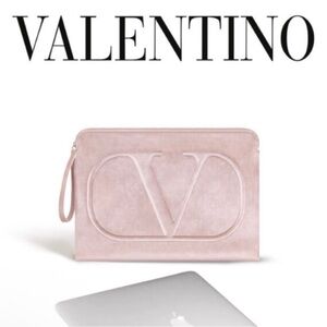 Valentino Beauty Blush Nude Logo Clutch / Laptop Pouch